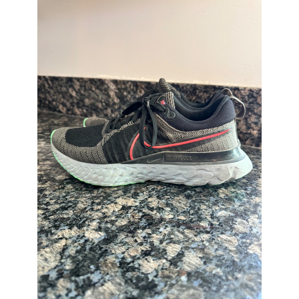 Nike React Infinity Run Flyknit 3 Black Grey Red Running Shoes CT2357 Mens 7.5